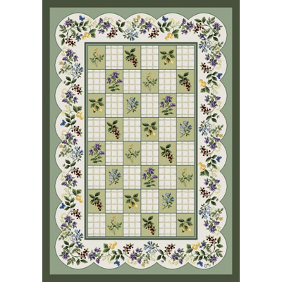 Milliken Milliken Berry Scallop 7472 / 297 8 X 8 Square Mistletoe Area Rugs