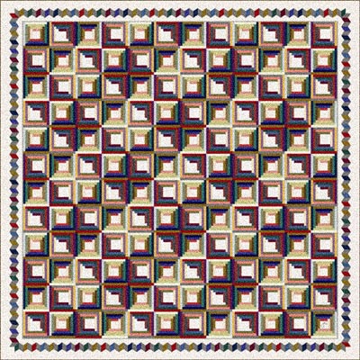 Milliken Milliken Log Cabin 7480 / 294 5 X 8 Oval Cream Area Rugs