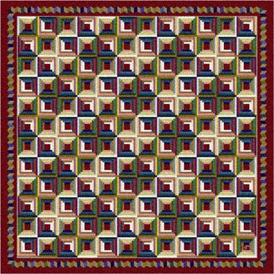 Milliken Milliken Log Cabin 7480 / 298 8 Octagon Deep Wine Area Rugs
