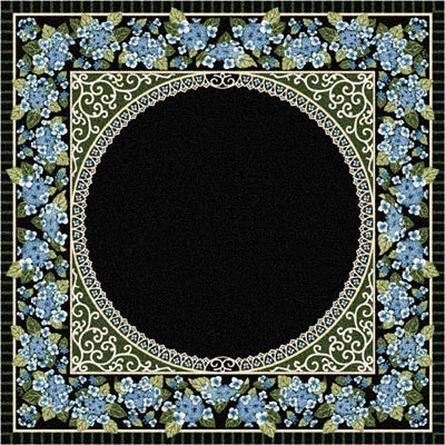 Milliken Milliken Lacecap Hydrangea 7479 / 296 8 Round Graphite Area Rugs
