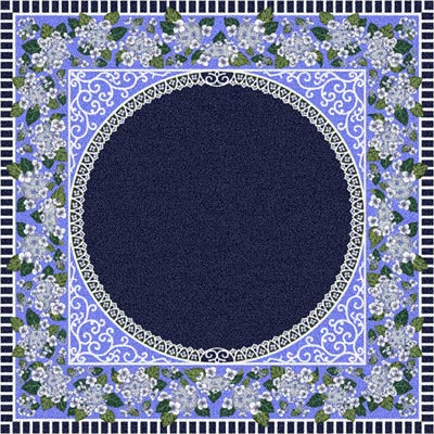 Milliken Milliken Lacecap Hydrangea 7479 / 201 5x 8 Dark Gray Area Rugs