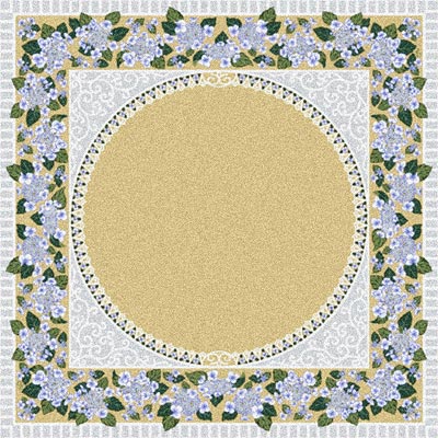 Milliken Milliken Lacecap Hydrangea 7479 / 294 5 X 8 Oval Silver Area Rugs