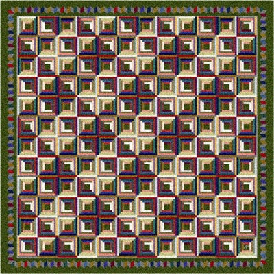 Milliken Milliken Log Cabin 7480 / 234 3 X 4 Christmas Green Area Rugs