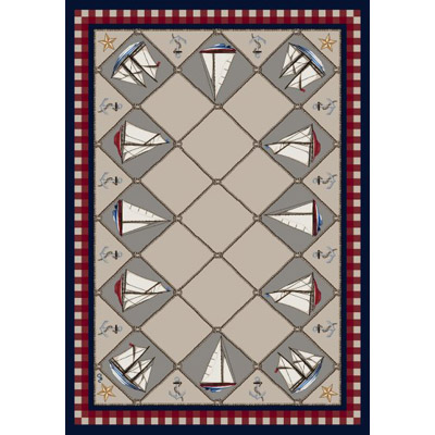 Milliken Milliken Nantucket Regatta 7483 / 296 8 Round Damson Blue Area Rug