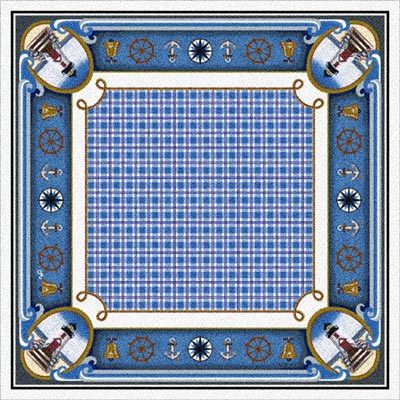 Milliken Milliken Maritime 7481 / 297 8 X 8 Square Ivory Periwinkle Area Ru