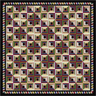 Milliken Milliken Log Cabin 7480 / 217 2 X 8 Runner Ebony Area Rugs