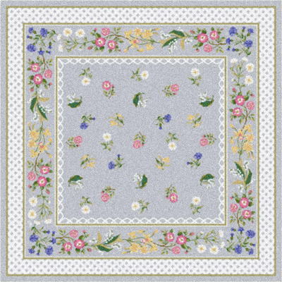 Milliken Milliken Claires Garden 7474 / 294 5 X 8 Oval Mist Area Rugs