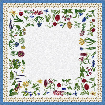 Milliken Milliken Antique Botanical 7470 / 296 8 Round Fresh Blue Area Rugs