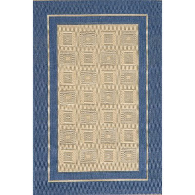 Stepco Stepco Patio Rugs 6 X 9 1309 Cream Blue Area Rugs