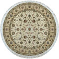 Nejad Rugs Nejad Rugs Silk  &  Wool 8 Round Tabriz Ivory / beige Area Rugs