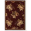 Couristan Couristan Lotus Garden 5 X 7 Star Lily Burgundy Area Rugs
