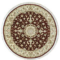 Nejad Rugs Nejad Rugs Silk  &  Wool 8 Round Tabriz Burgundy / ivory Area Rugs