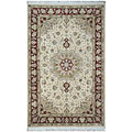 Nejad Rugs Nejad Rugs Silk  &  Wool 6 X 9 Tabriz Ivory / burgundy Area Rugs