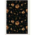 Couristan Couristan Lotus Garden 5 X 8 Kamala Scroll Black Area Rugs