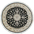 Nejad Rugs Nejad Rugs Silk  &  Wool 8 Round Tabriz Black / ivory Area Rugs