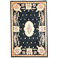KAS Oriental Rugs. Inc. Kas Oriental Rugs. Inc. Ruby 8 X 10 Ruby Black Fleur-de-lis Aubu