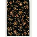 Couristan Couristan Lotus Garden 7 X 10 Budding Lily Black Area Rugs