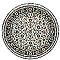 Nejad Rugs Nejad Rugs Silk  &  Wool 8 Round Tabriz Ivory / black Area Rugs