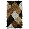 Foreign Accents Foreign Accents Jubiliee Leather Shag 5 X 8 Jubilee Brown Area R