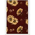 Couristan Couristan Lotus Garden 5 X 8 Gerber Daisy Burgundy Area Rugs