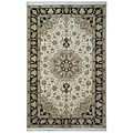 Nejad Rugs Nejad Rugs Silk  &  Wool 4 X 6 Tabriz Ivory / black Area Rugs