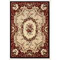Couristan Couristan Everest 5 X 8 Floral Savonnerie Burgundy Black Area Ru