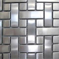 Diamond Tech Glass Diamond Tech Glass Metal Series Mosaic Basketweave Tile  &  Stone