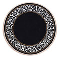 Nejad Rugs Nejad Rugs African Safari 6 Round Animal Skin Border Black / off W