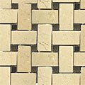 Diamond Tech Glass Diamond Tech Glass Marble Series Basketweave Crema / emperador Dot