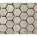 Diamond Tech Glass Diamond Tech Glass Marble Series Hexagon Honed Mosaic Crema Marf