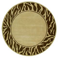 Nejad Rugs Nejad Rugs African Safari 6 Round Zebra Border Beige / brown Area