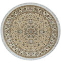 Nejad Rugs Nejad Rugs Silk  &  Wool 8 Round Tabriz Beige / ivory Area Rugs