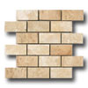 Crossville Crossville Siren Brick Mosaic 2 X 4 White Travertine Tile  &  Ston