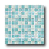 Crossville Crossville Glass Blox Blend Mosaic 1 X 1 Moonbeam / clear Sky / aqua