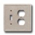 Questech Dorset Switch Plates - Travertine Toggle Duplex Combo T