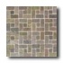 American Olean Tumbled Slate Pinwheel Mosaic India Multicolor Ti